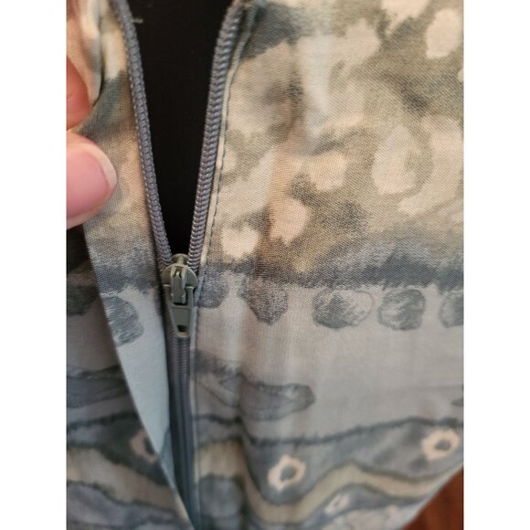 Vintage 90s Seafoam/Aqua Print 2 Piece Dress  Set 14P Coastal Grungefairy Artsy - Picture 7 of 10